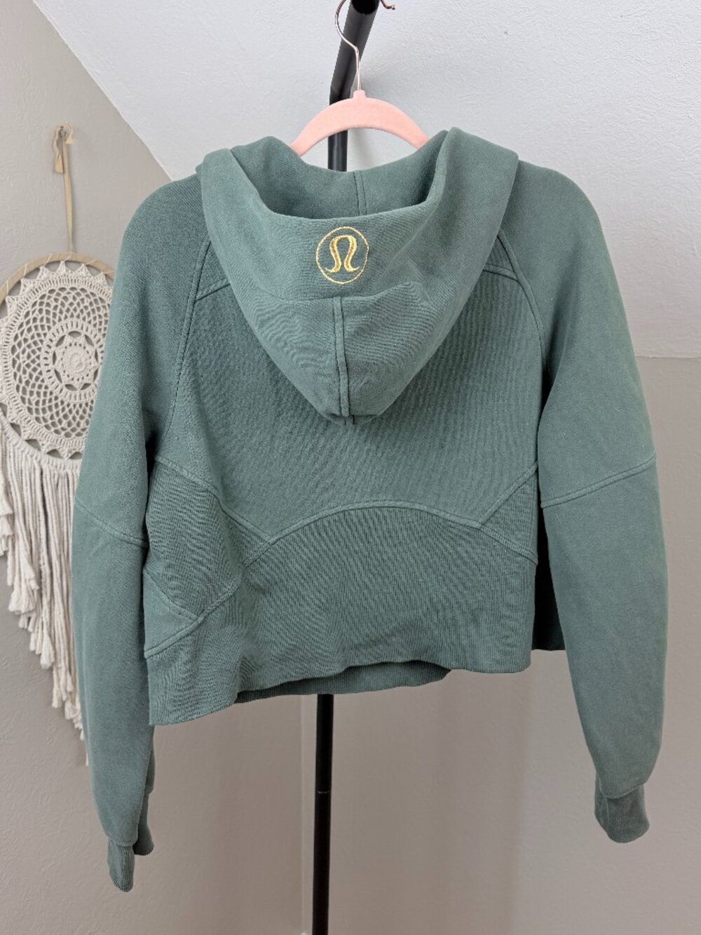 Lululemon Scuba Oversized Crop Half-Zip Hoodie Green Jasper XS/S